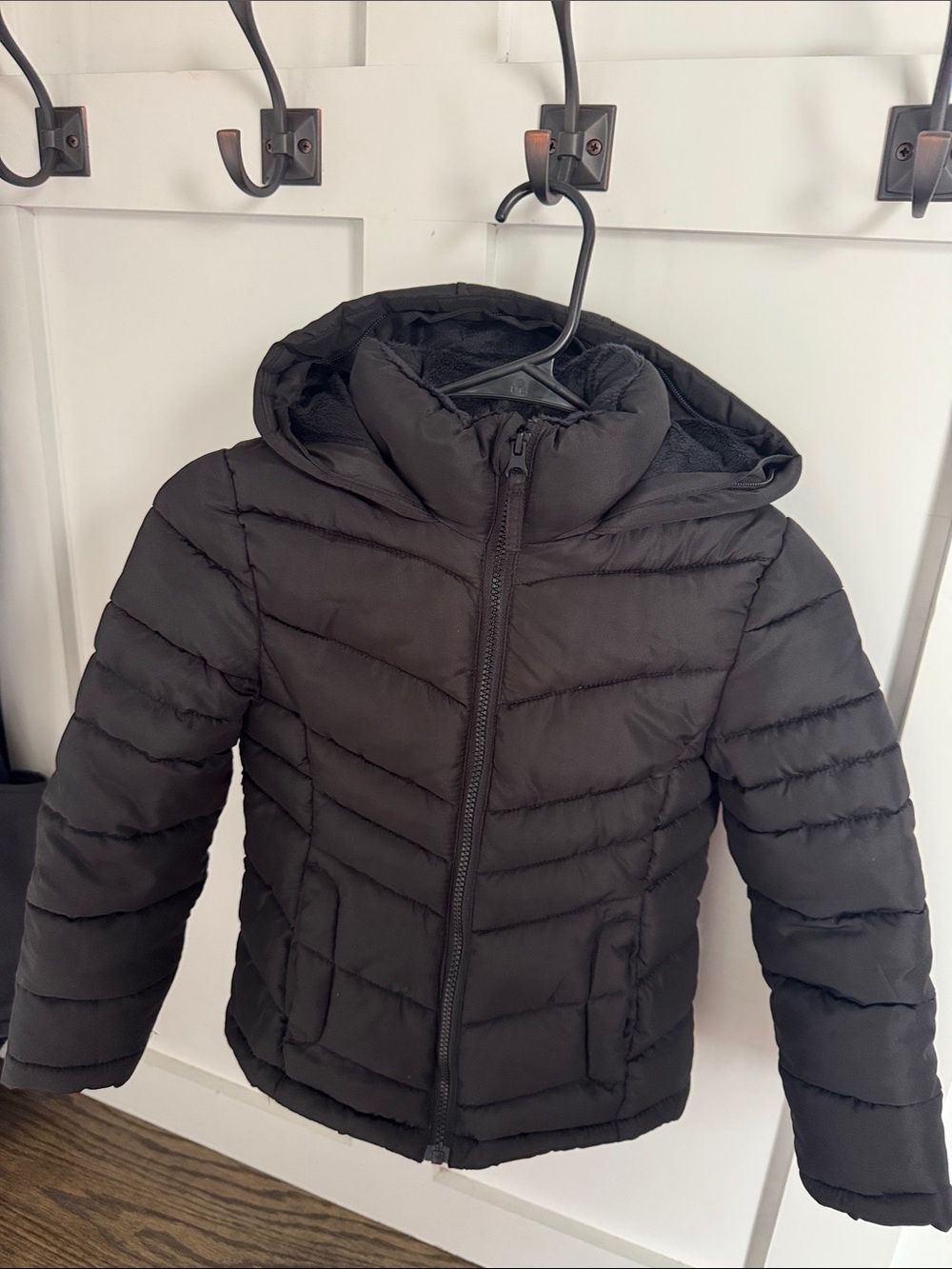 So Girls Hooded Puffer Jacket Girls 6/6X Black